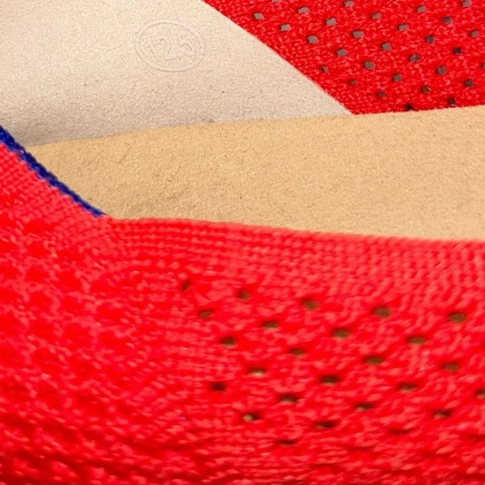 NEW ROTHYS Boardwalk Red Wrap Espadrilles Flats Slip Ons
